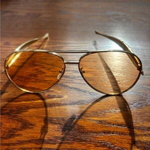 Gold Aviator Sunglasses. NIB.